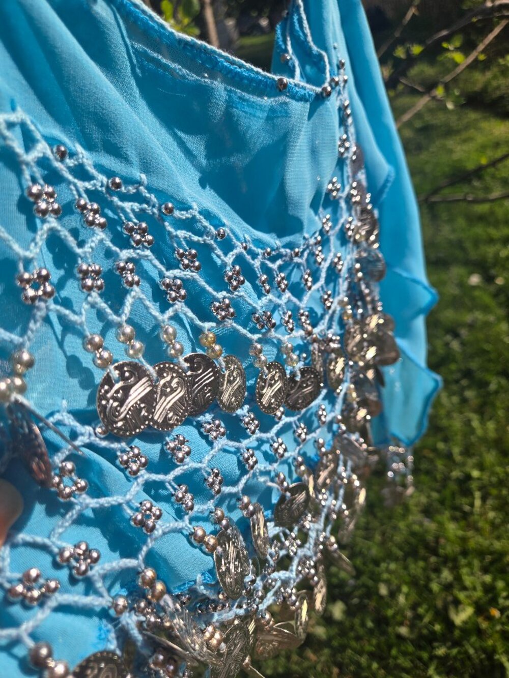 Chiffon belly dancing hip scarf /skirt /belt - Picture 3 of 9